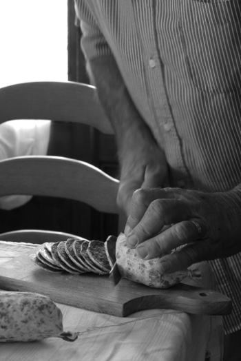 a trip back home dad cutting